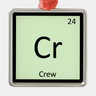 Cr - Crew Sport Chemie Periodensystem Symbol Ornament Aus Metall