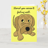 CR - Funny Puppy Get Well Card Karte (Gelbe Blume)