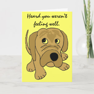 CR - Funny Puppy Get Well Card Karte