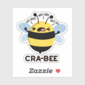 Cra-bee Funny Crabby Bee Pun Aufkleber (Blatt)
