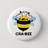 Cra-bee Funny Crabby Bee Pun Button (Vorderseite)