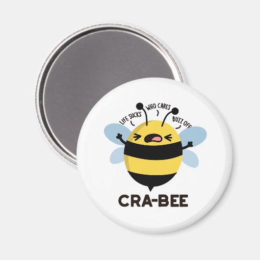 Cra-bee Funny Crabby Bee Pun Magnet (Vorderseite/Rückseite)