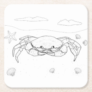Crab Adult Coloring Paper Untersetzer