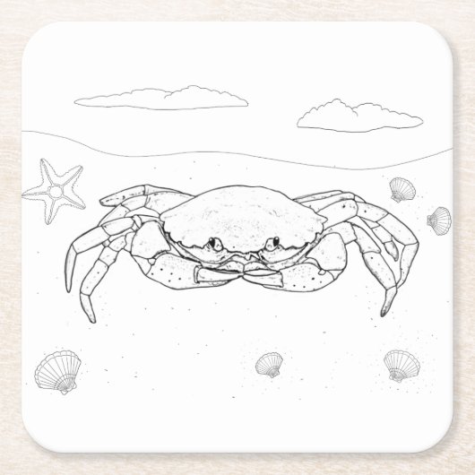 Crab Adult Coloring Paper Untersetzer (Vorderseite)