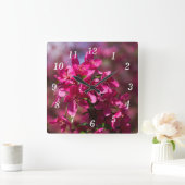 Crab Apple Shadows Wall Clock Quadratische Wanduhr (Zuhause)