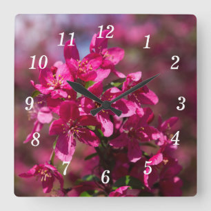 Crab Apple Shadows Wall Clock Quadratische Wanduhr