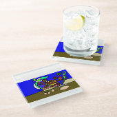 Crab art glasuntersetzer (Schrägansicht)