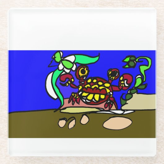 Crab art glasuntersetzer (Vorderseite)