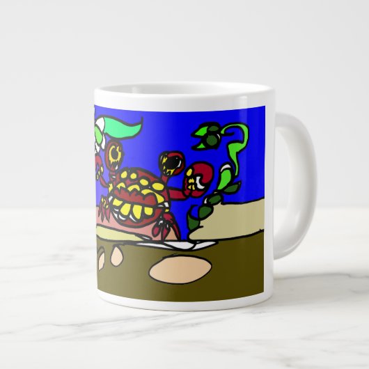 Crab art Jumbo-Tasse (Vorderseite Rechts)