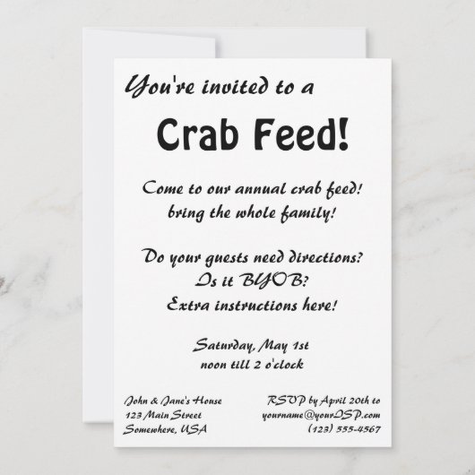 Crab auf dem Rücken von Vincent van Gogh Einladung (Rückseite)