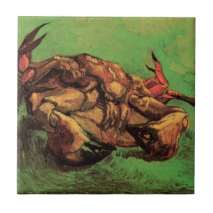 Crab auf dem Rücken von Vincent van Gogh Fliese
