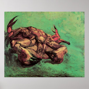 Crab auf dem Rücken von Vincent van Gogh Poster