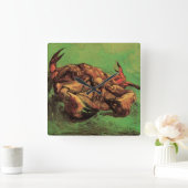 Crab auf dem Rücken von Vincent van Gogh Quadratische Wanduhr (Zuhause)