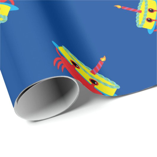 Crab Beach Birthday Party Geschenkpapier (Rolleneckpunkt)