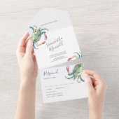 Crab Beach Hochzeit in einer Einladung (Abreißen)