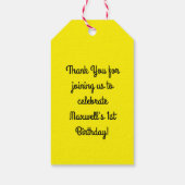 Crab Birthday Party Danke Niedlichen Cartoon Kinde Geschenkanhänger (Rückseite)