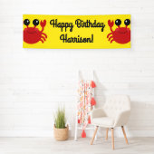 Crab Birthday Party Niedlich Cartoon Kinder Banner (Insitu)