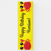 Crab Birthday Party Niedlich Cartoon Kinder Banner (Vertikal)