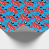 Crab Birthday Party Niedlich Cartoon Kinder Geschenkpapier (Ecke)