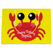 Crab Birthday Party Niedlich Cartoon Kinder Große Geschenktüte (Vorderseite)