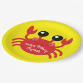 Crab Birthday Party Niedlich Cartoon Kinder Pappteller (Schrägansicht)
