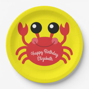 Crab Birthday Party Niedlich Cartoon Kinder Pappteller