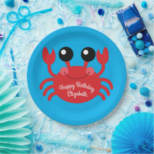 Crab Birthday Party Niedlich Cartoon Kinder Pappteller