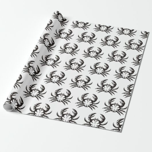 Crab Black Geschenkpapier (Ungerollt)
