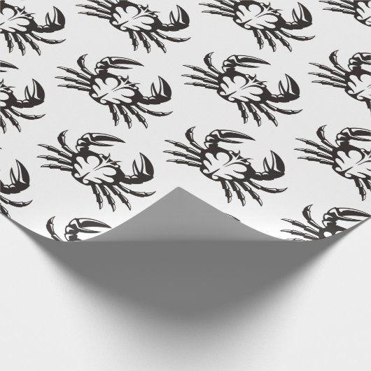 Crab Black Geschenkpapier (Ecke)