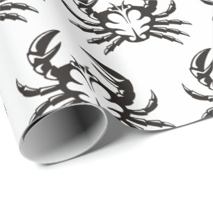Crab Black Geschenkpapier