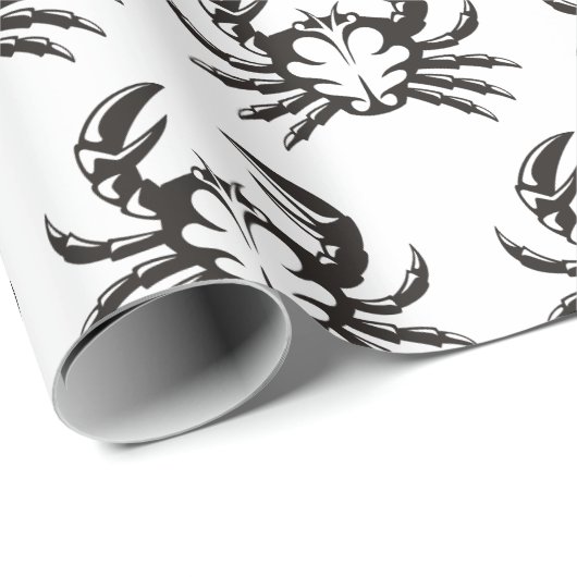 Crab Black Geschenkpapier (Rolleneckpunkt)