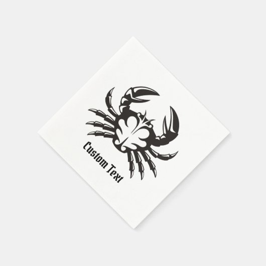 Crab Black Serviette (Ecke)