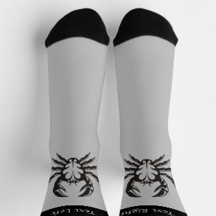 Crab Black Socks Socken