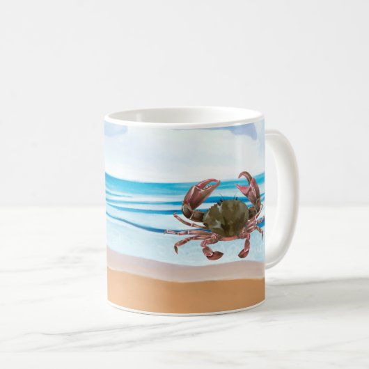 Crab Blue Beach Kaffeetasse (VorderseiteRechts)