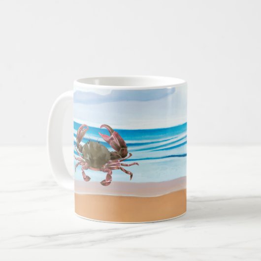 Crab Blue Beach Kaffeetasse (Vorderseite Links)