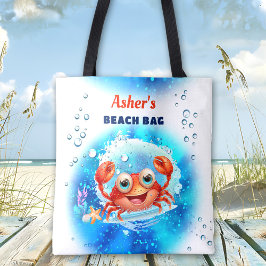 Crab Blue Boy Pool Beach Individuelle Name Tasche