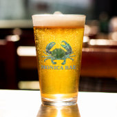 Crab Blue Crustacean Monogram Name Glas