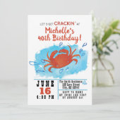 Crab Boil Nautical Birthday Einladung (Stehend Vorderseite)