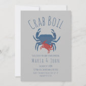 Crab Boil Party Baby Dusche Crawfish Grau Einladung (Vorderseite)
