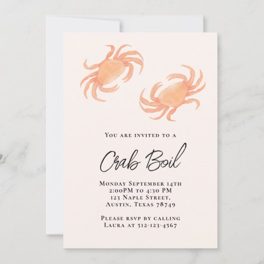 Crab Boil Party Einladung (Vorderseite)