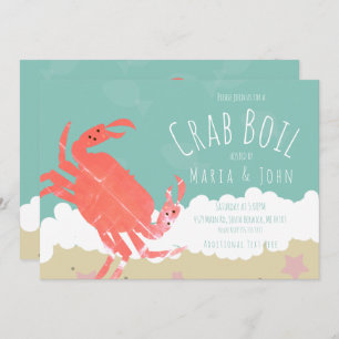 Crab Boil Party Sand Ocean Waves Einladung