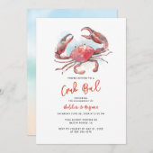 Crab Boil Seafood Engagement Party Einladung (Vorne/Hinten)