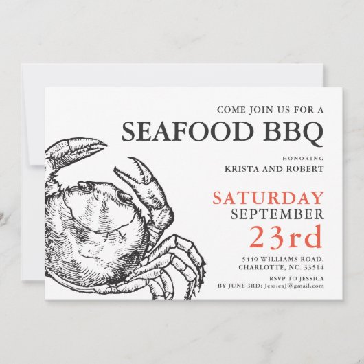 Crab Boil Seafood Party Custom Invitation Einladung (Vorderseite)