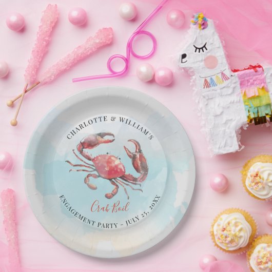 Crab Boil Seafood Summer Party Pappteller (Party)