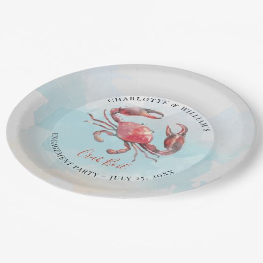 Crab Boil Seafood Summer Party Pappteller (Schrägansicht)