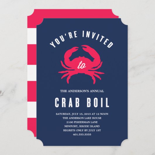 Crab Boil | Sommerliche Party Einladung (Vorne/Hinten)
