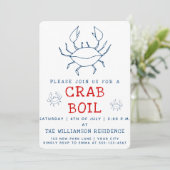 Crab Boil | Sommerliche Party Einladung (Stehend Vorderseite)