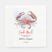 Crab Boil Verlobung Seafood Party Paper Serviette (Vorderseite)