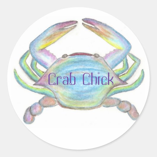 Crab Chick Designs, CrabChick Runder Aufkleber (Vorderseite)