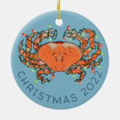 Crab Christmas Lights Crustacean Beach Keramik Orn Keramik Ornament (Hinten)